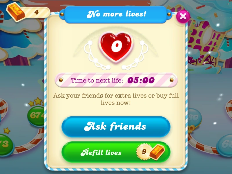 Candy Crush — Running Out of Lives